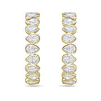 Lab Grown Pear Diamond Bezel Hoop Earrings