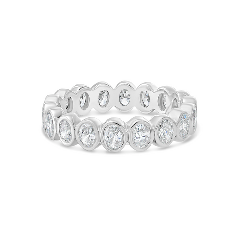 Lab Grown Petite Oval Bezel Eternity Band