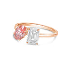 Lab-Grown Pink Oval & Emerald Diamond Fashion Ring