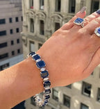Blue Sapphire Diamond Platinum Bracelet