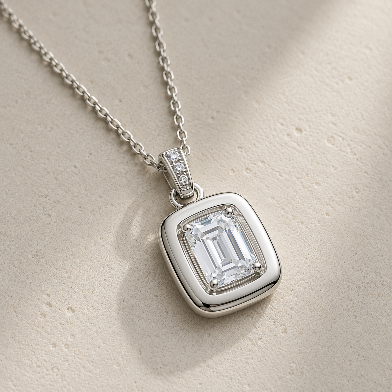 Lucky Edge Necklace in Platinum