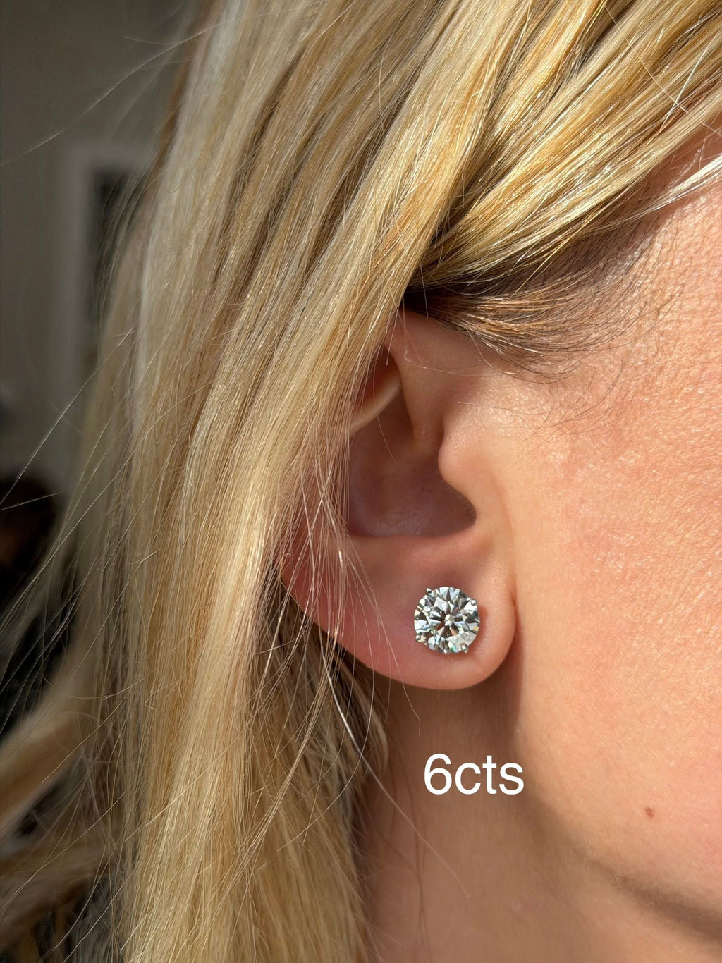 Lab-Grown Round Diamond Stud Earrings, 4-Prong