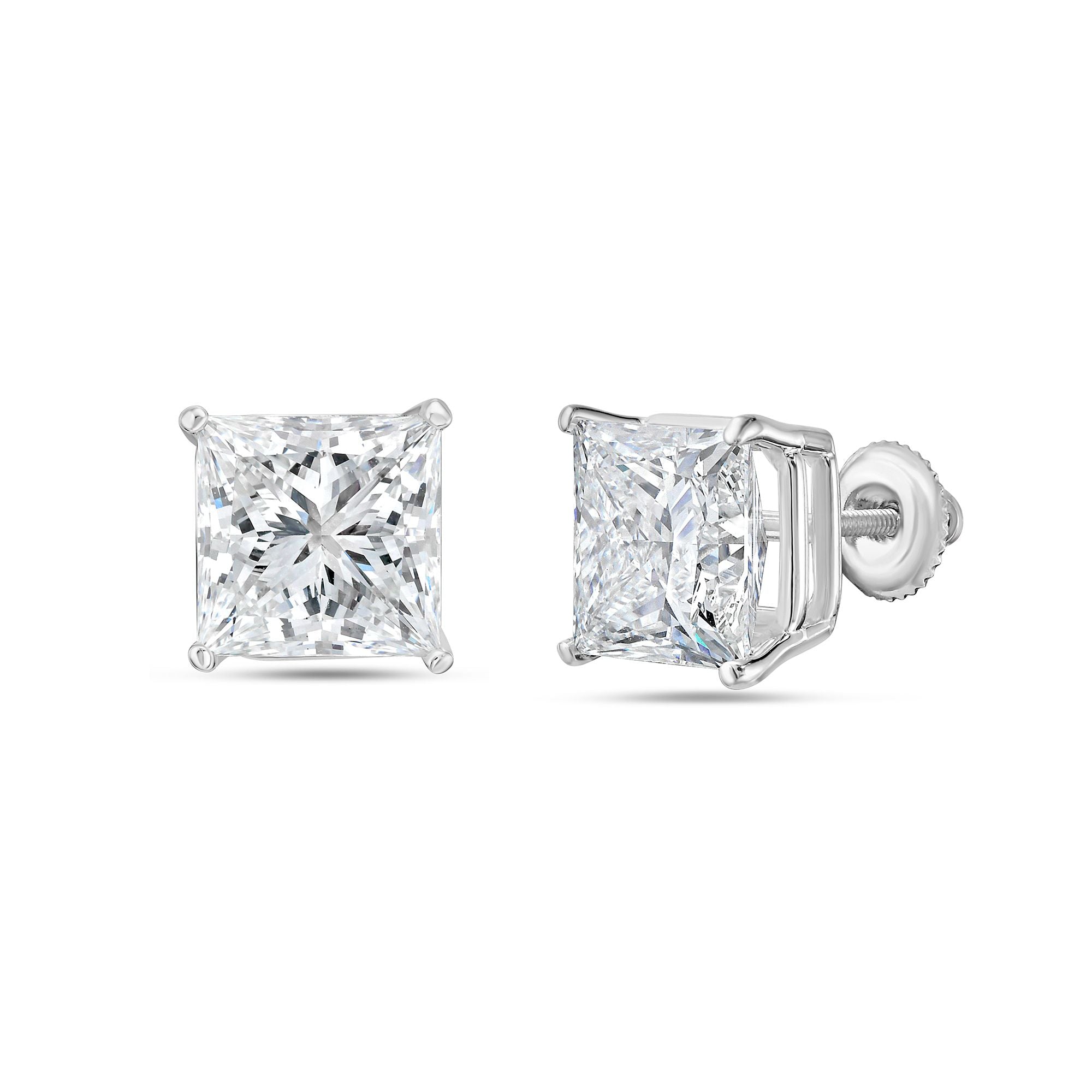 Lab Grown Princess Diamond Studs
