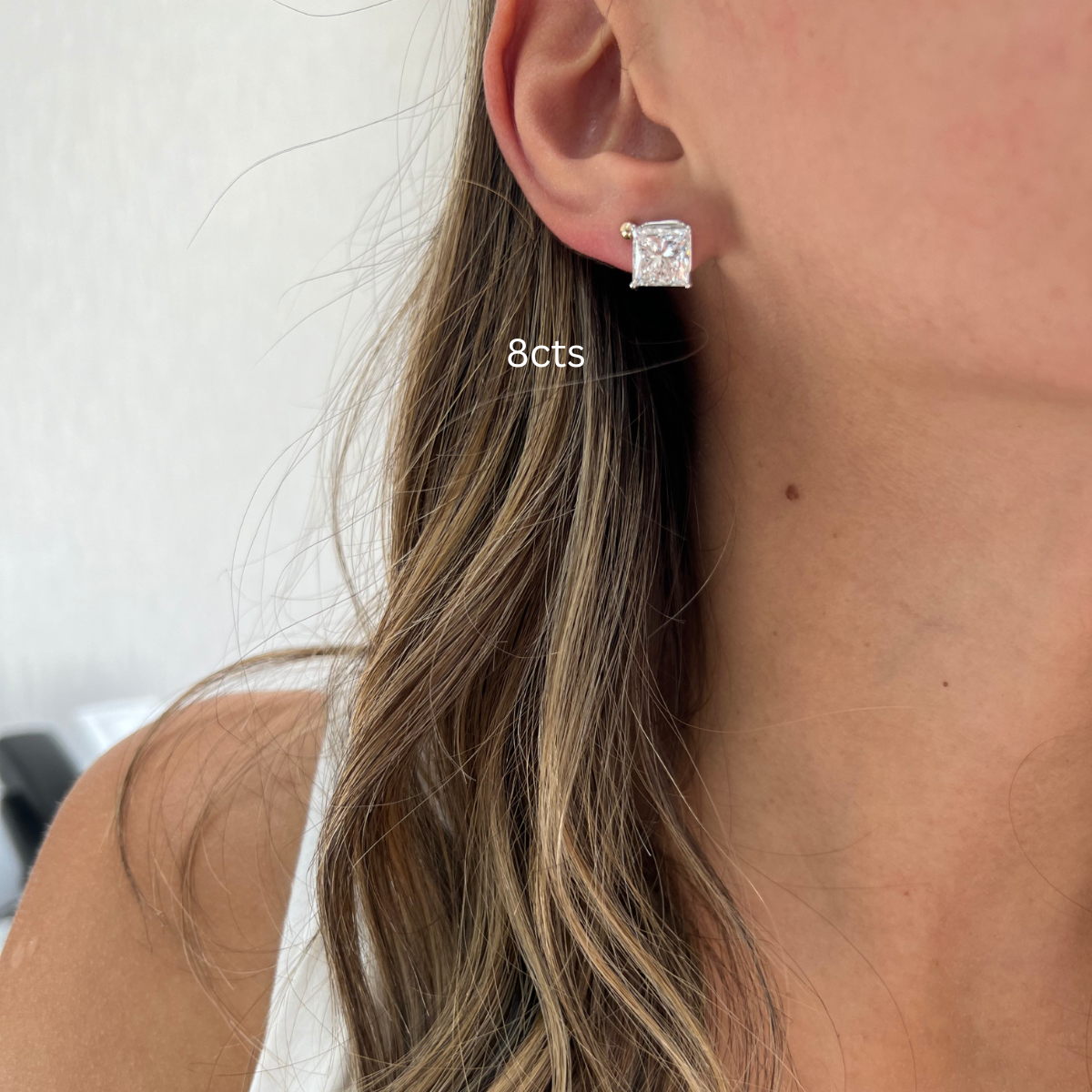 Lab Grown Princess Diamond Studs