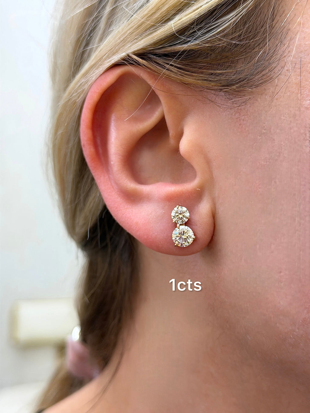 Lab Grown Round Diamond Earrings