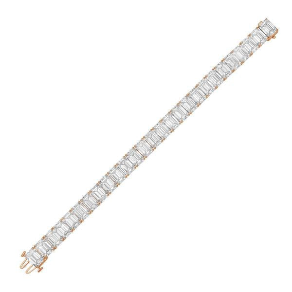 Lab Grown Emerald Cut Diamond Tennis Bracelet