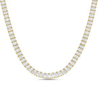 Lab Grown Emerald Cut Diamond Tennis Necklace