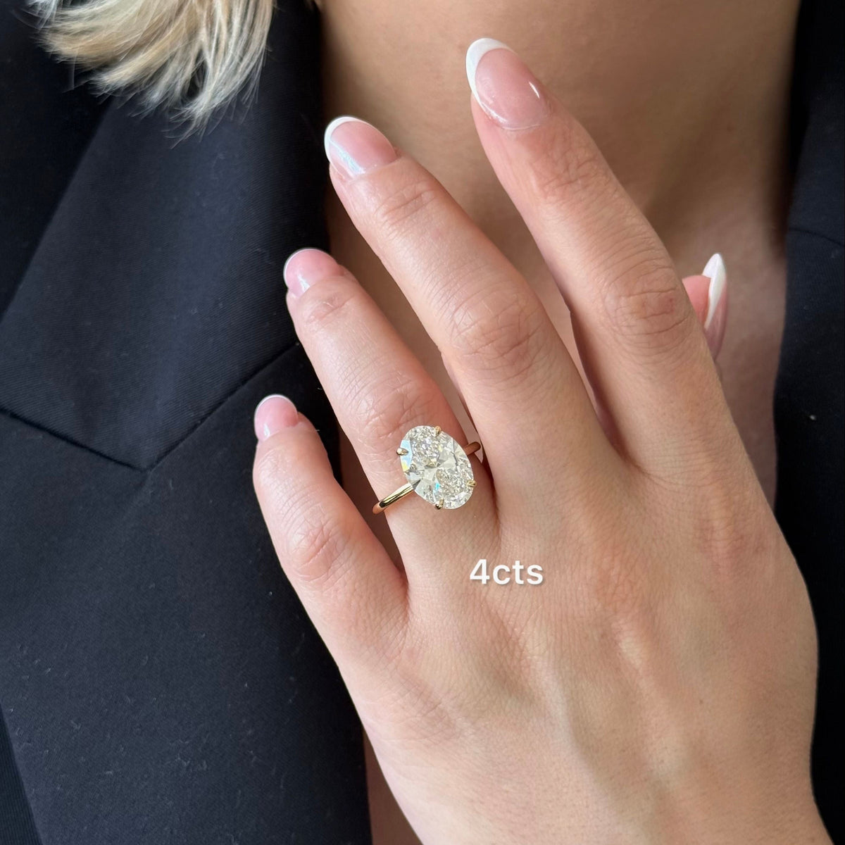 Lab-Grown Oval Diamond Solitaire Engagement Ring