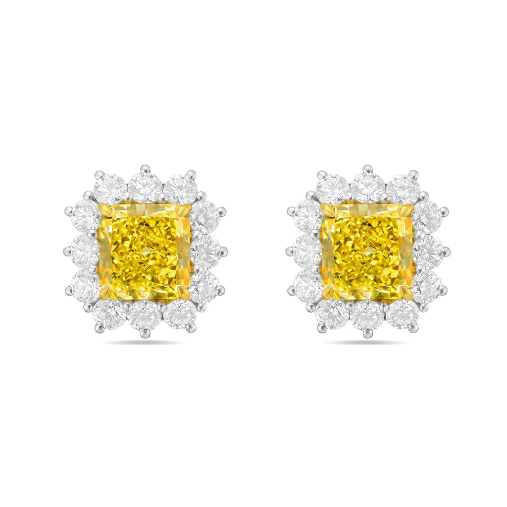 6.79ct Fancy Yellow Diamond Stud Earrings