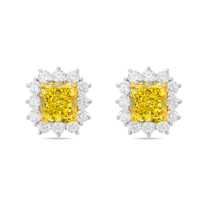 6.79ct Fancy Yellow Diamond Stud Earrings