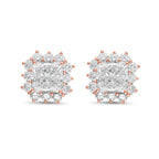 Lab-Grown Radiant Diamond Halo Earrings