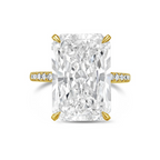Lab-Grown Radiant Cut Diamond Engagement Ring, 18K Gold