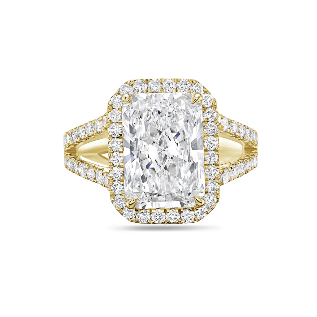 Lab-Grown Radiant Halo Diamond Engagement Ring