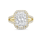 Lab-Grown Radiant Halo Diamond Engagement Ring