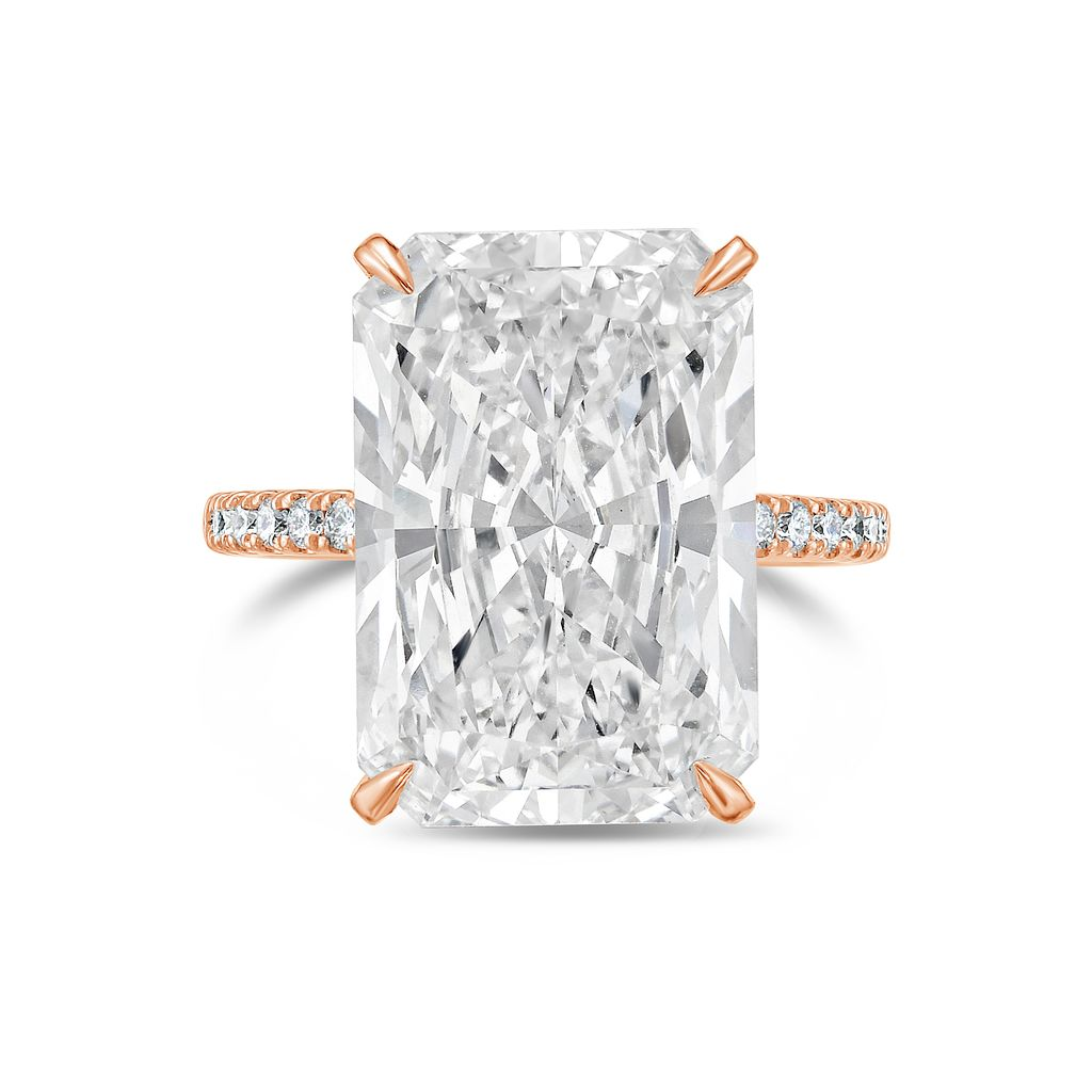 Lab-Grown Radiant Cut Diamond Engagement Ring, 18K Gold