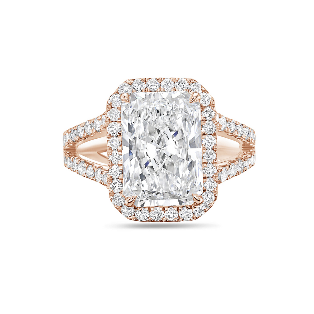 Lab-Grown Radiant Halo Diamond Engagement Ring