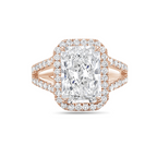 Lab-Grown Radiant Halo Diamond Engagement Ring