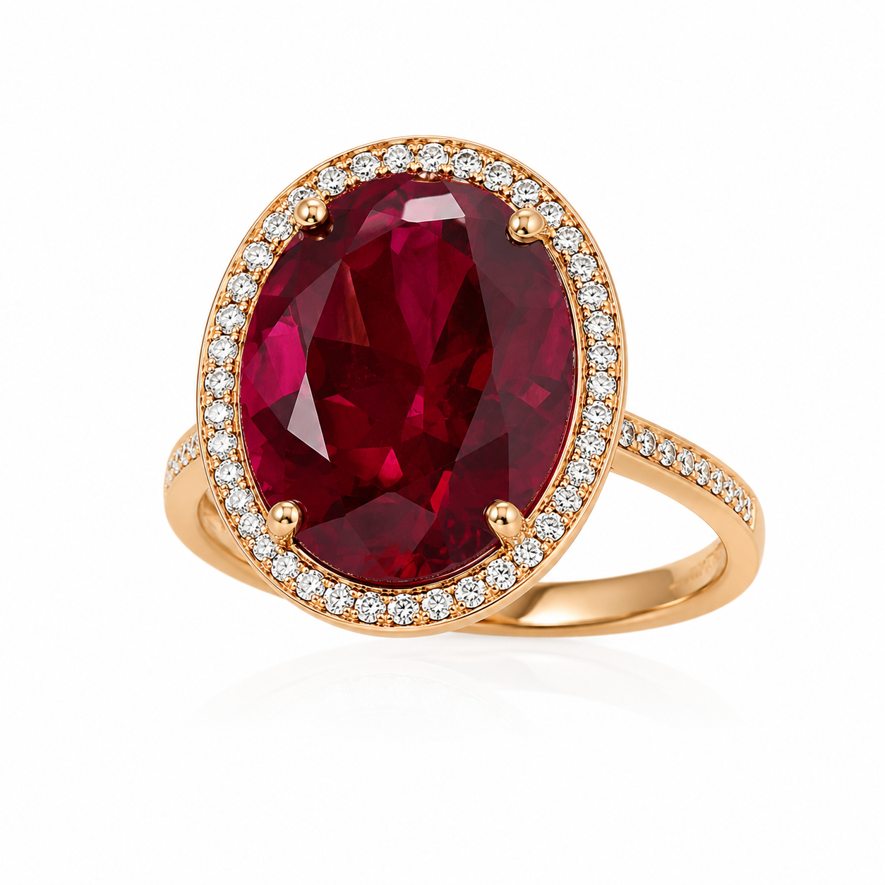 Oval Solitaire Halo Ring by AZ Essentials