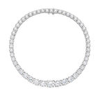 110 Cts Custom Cut Lab Diamond Riviera Tennis Necklace