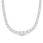 110 Cts Custom Cut Lab Diamond Riviera Tennis Necklace