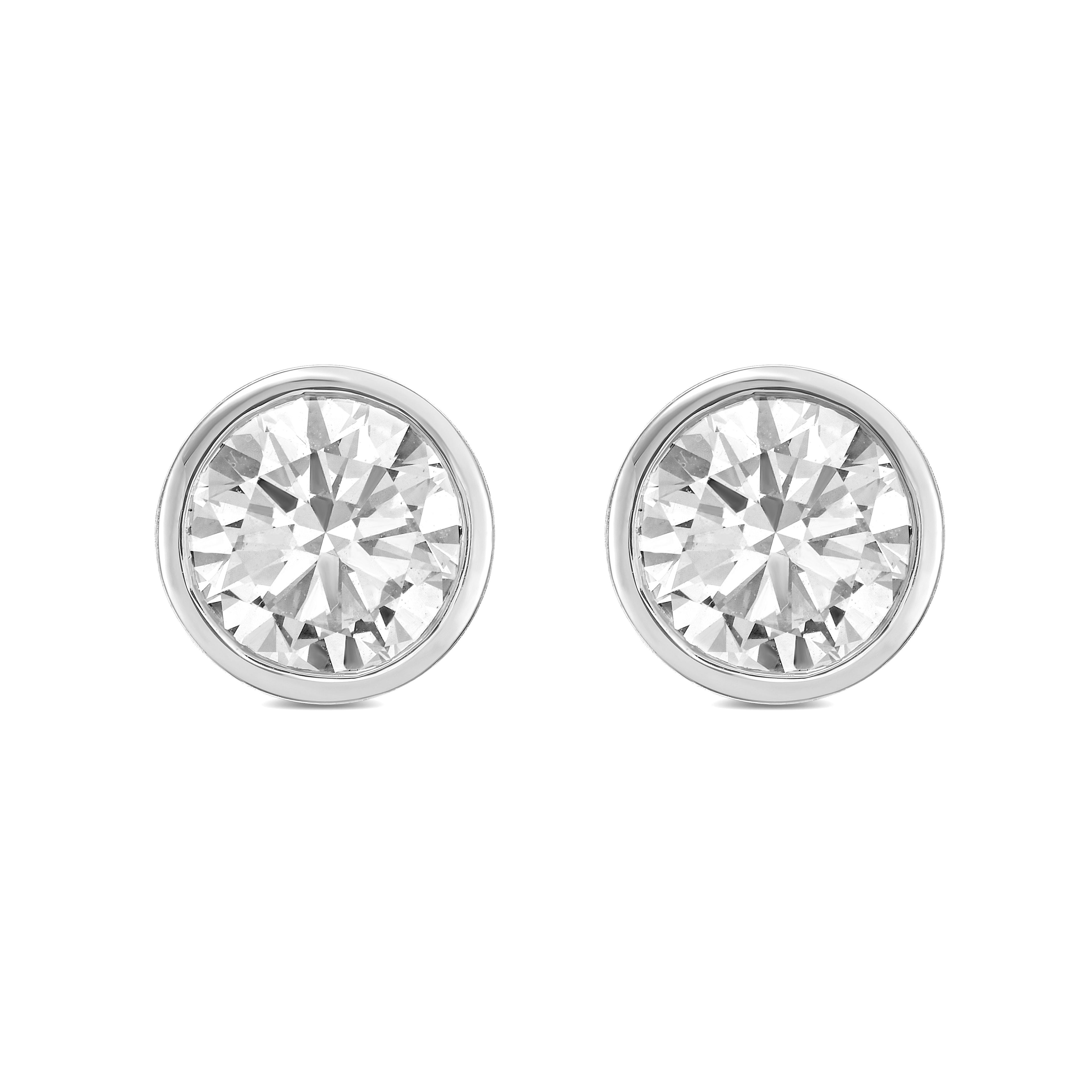 Lab Grown Bezel Round Diamond Studs
