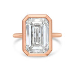 Lab Grown Emerald Cut Diamond Bezel Solitaire Ring