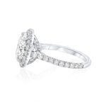 Lab-Grown Round Diamond Pave Halo Ring, 18K Gold