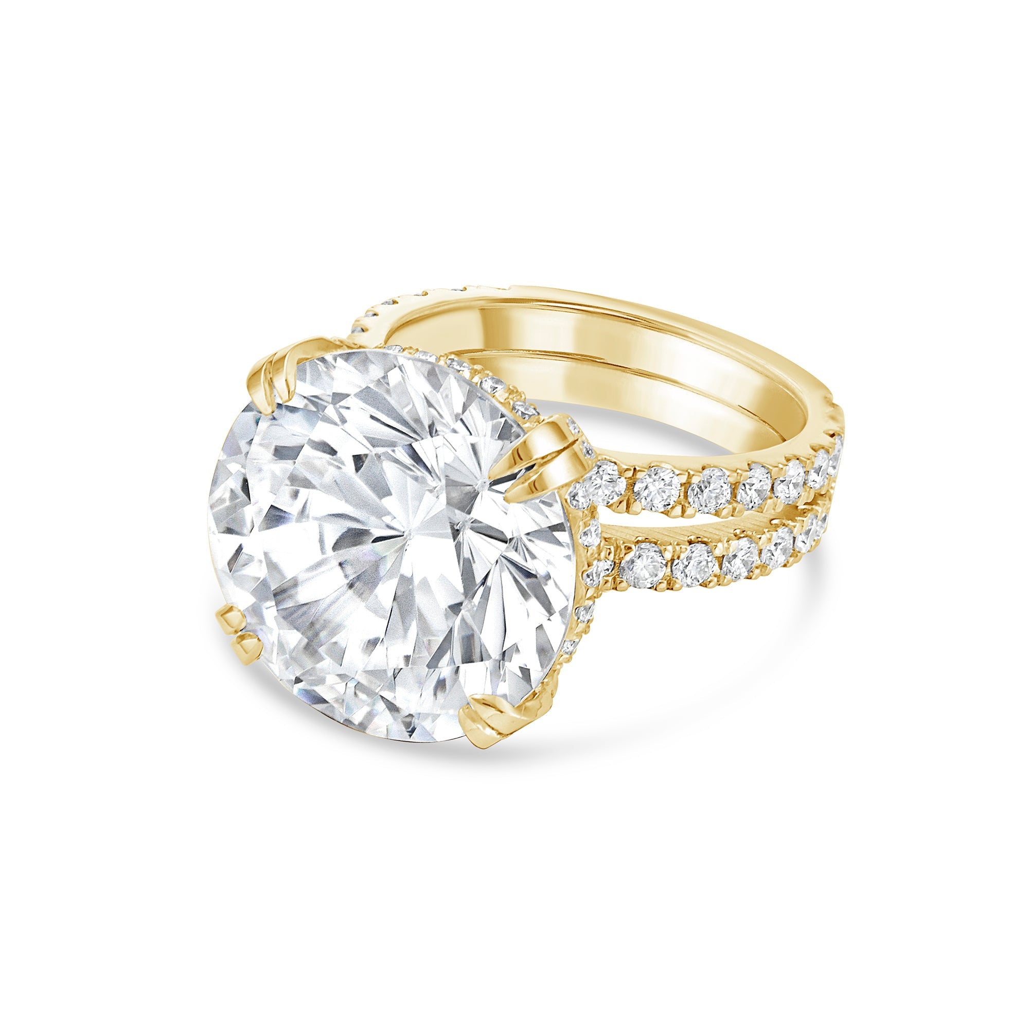 Lab-Grown Round Diamond Split Shank Engagement Ring