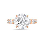 Lab-Grown Round Diamond Engagement Ring with Eternity Shared Prong Band