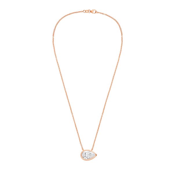 Lab Grown Pear Diamond Bezel Pendant