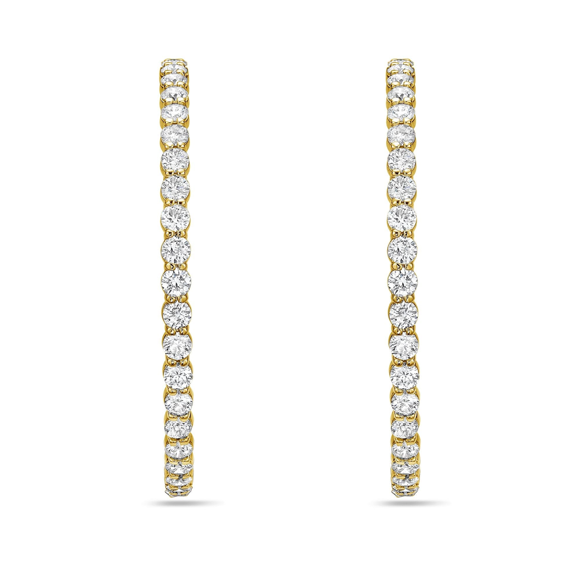 2.00" Lab-Grown Round Diamond Hoop Earrings, 14K Gold