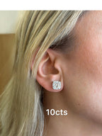 Lab Grown Square Cushion Studs
