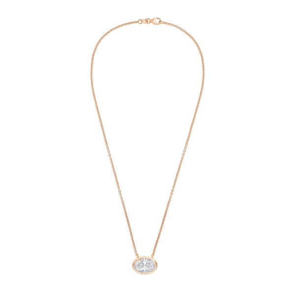 Lab Grown Oval Diamond Bezel Pendant
