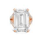 Lab-Grown Emerald Cut Split Shank Engagement Ring