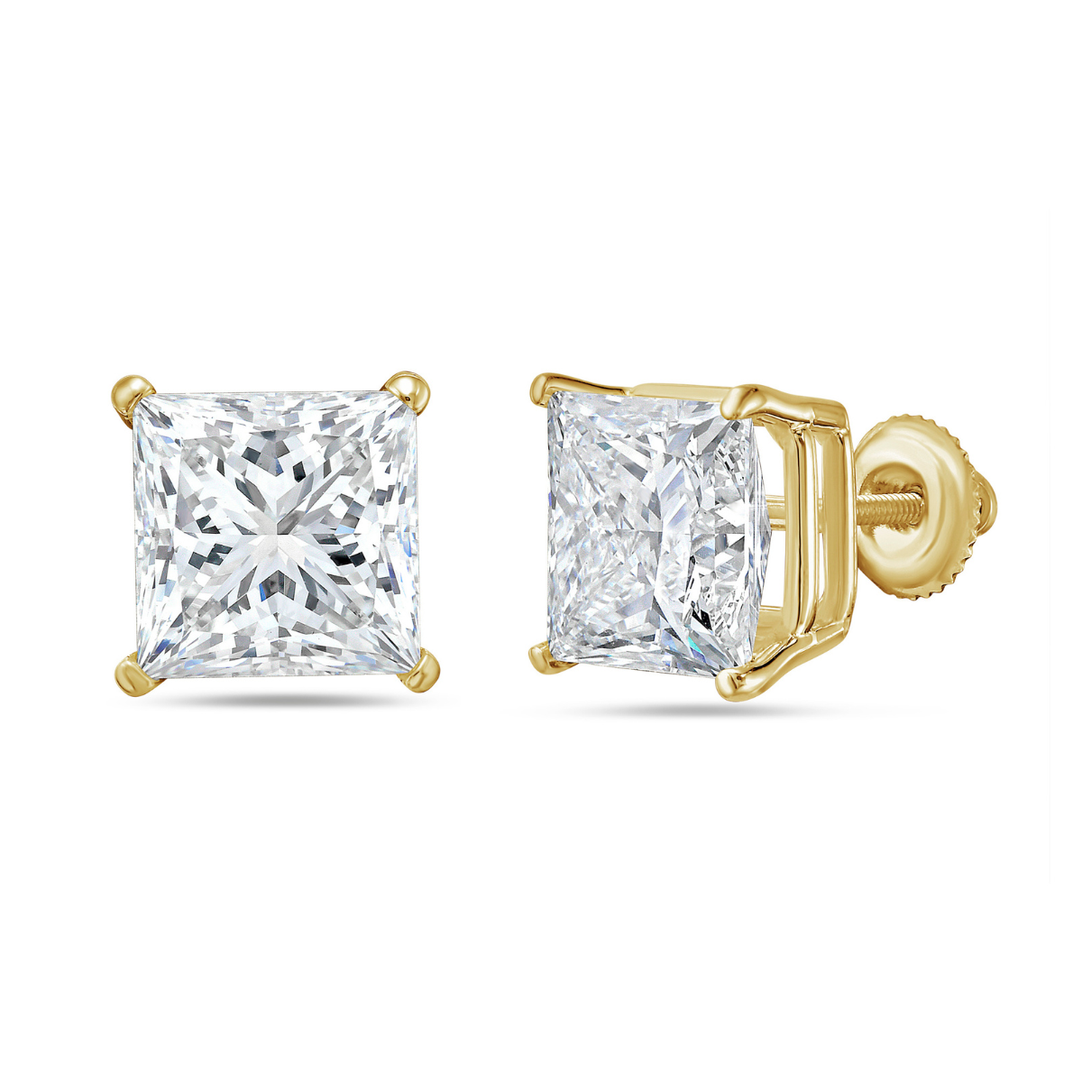 Lab Grown Princess Diamond Studs