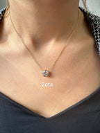Lab-Grown Round Diamond Bezel Pendant