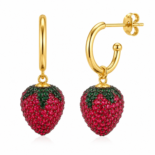 Crystal Strawberry Earrings by AZ Essentials