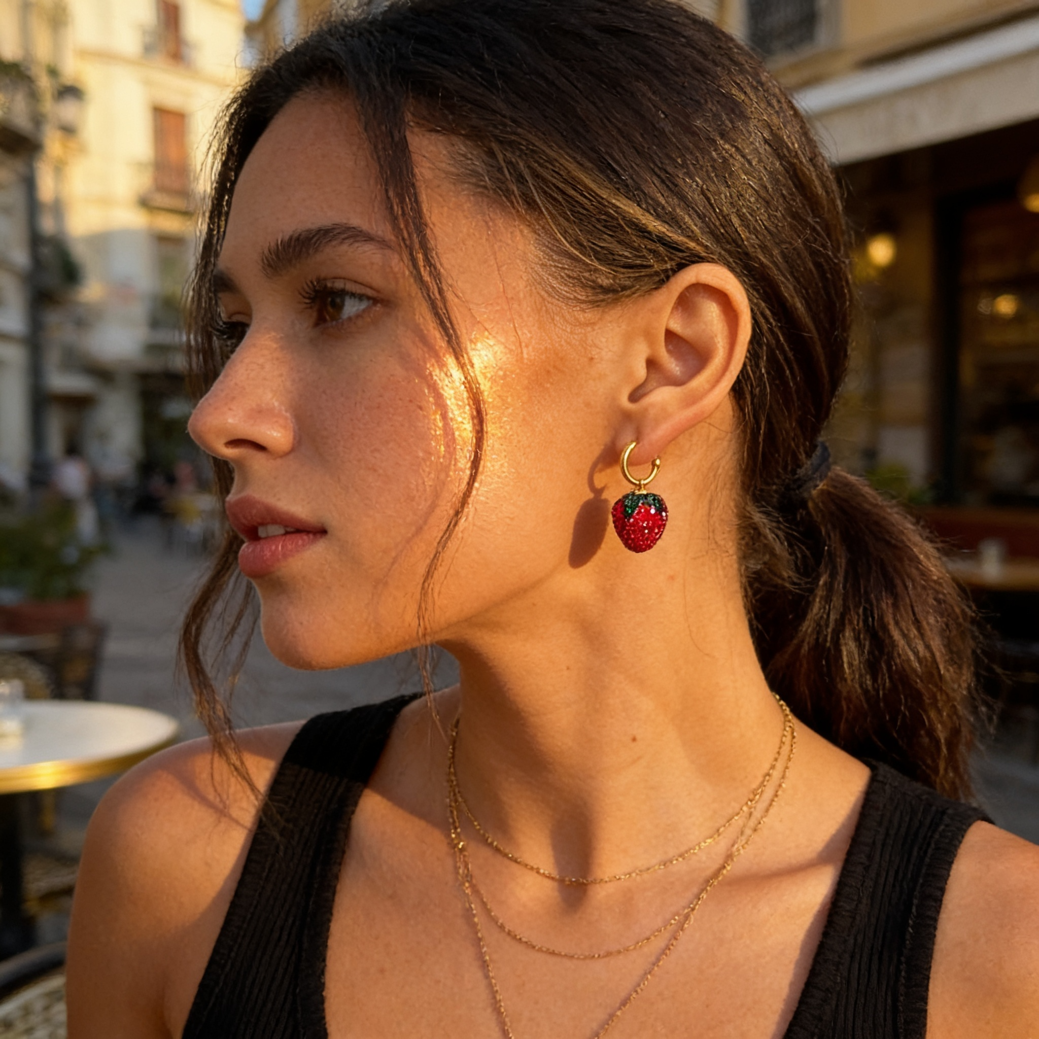 Crystal Strawberry Earrings by AZ Essentials