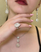 Lab-Grown Pear Diamond Halo Ring, 18K Gold