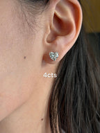 Lab Grown Heart Diamond Stud Earrings