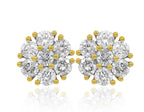 Lab-Grown Flower Cluster Studs, 14K Gold