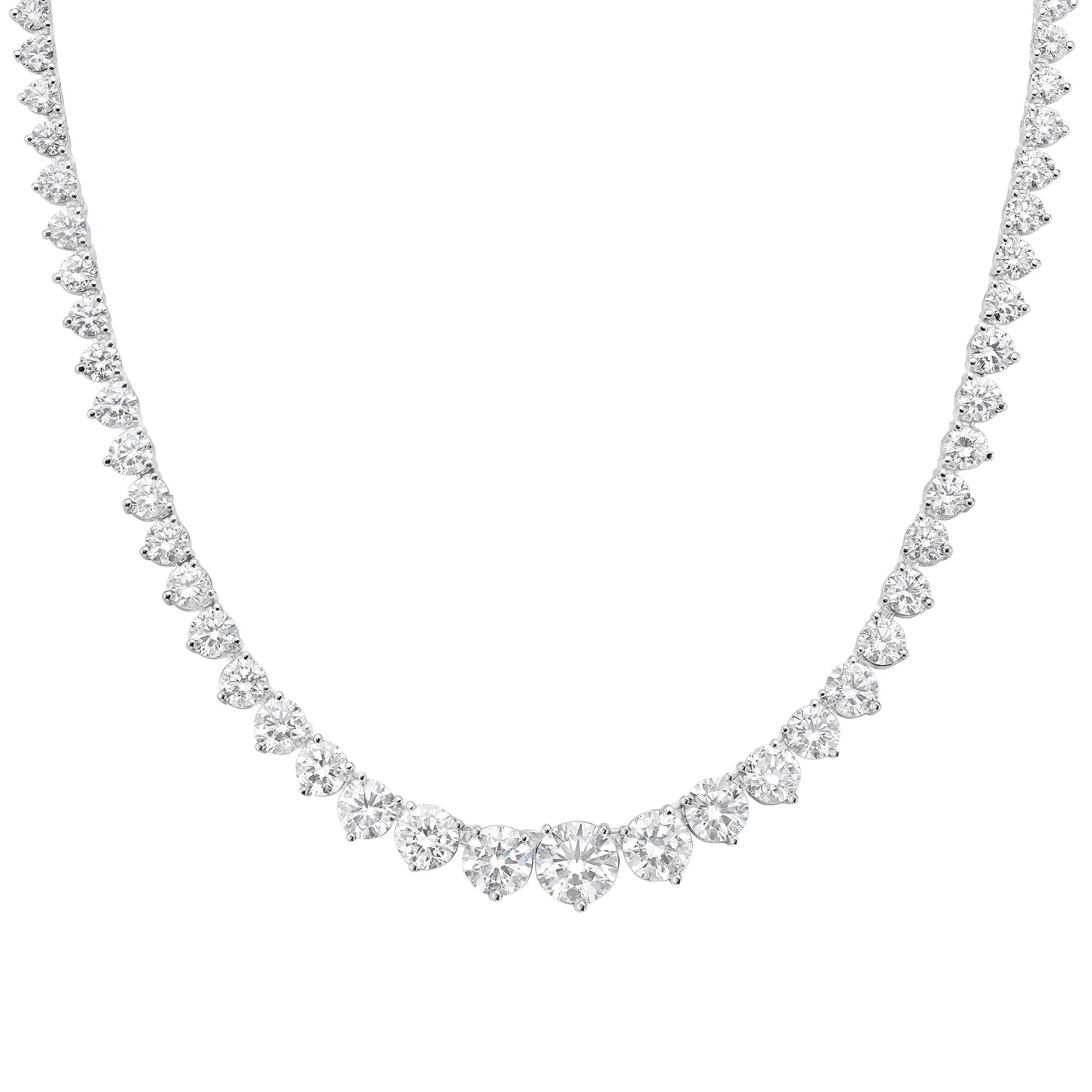 16.35cts Diamond Graduated Tennis Riviera Necklace