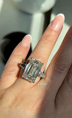 Lab-Grown Emerald-Cut Ring with Baguettes