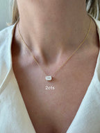 Lab Grown Diamond East-West Emerald Diamond Pendant