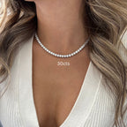 4 Prong Round Diamond Tennis Necklace