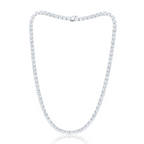 Lab-Grown Round Diamond Tennis Necklace, 4-Prong