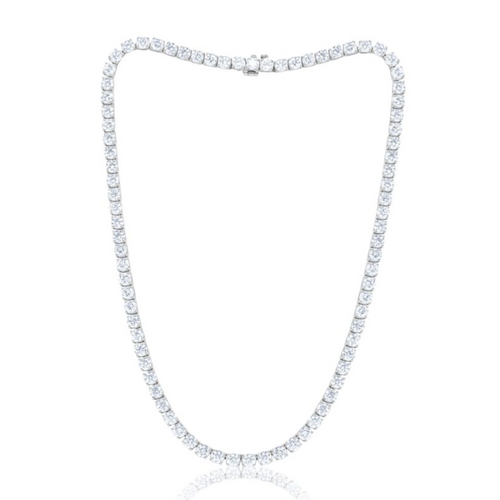Lab-Grown Round Diamond Tennis Necklace, 4-Prong