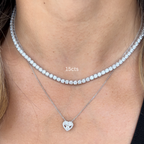 Lab-Grown Round Diamond Tennis Necklace, 4-Prong