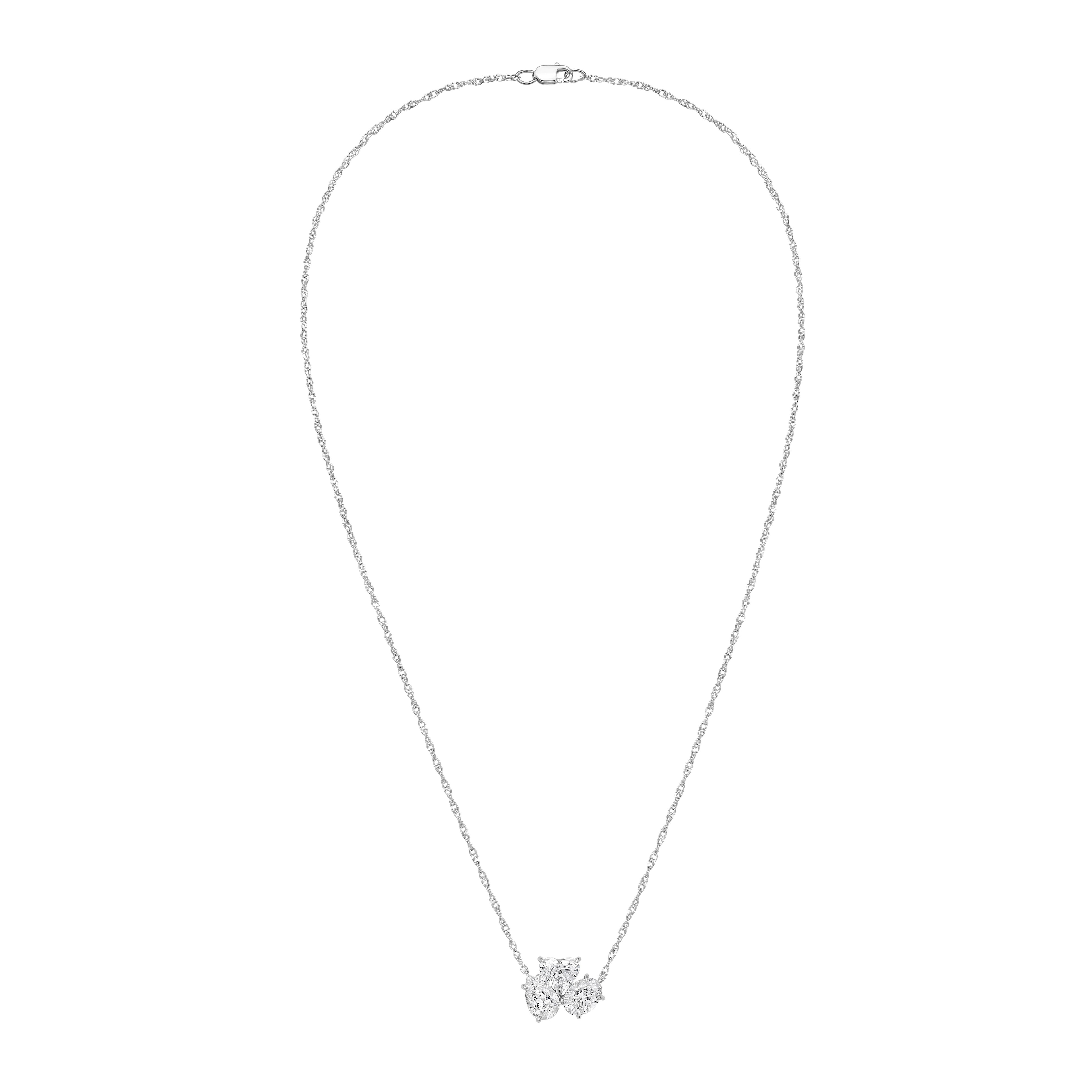 Multi-Shape Lab Grown Three Diamond Pendant