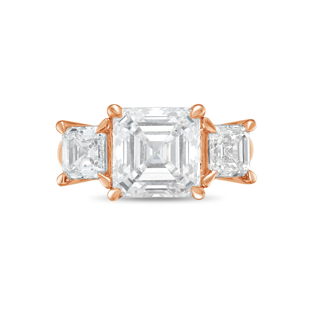 Lab-Grown Three Asscher Diamond Ring